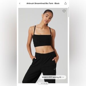 Alo Yoga Airbrush Streamlined Bra Tank / color: black / size: s or m